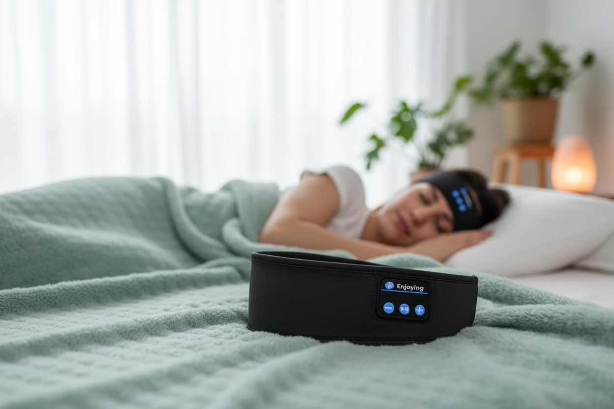 Faixa de Sono Bluetooth com pessoa a dormir